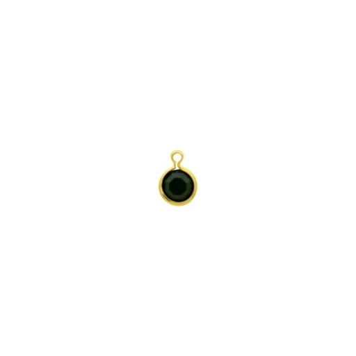 [124060200] Round strass setting Ø6mm with ring. Jet colour.