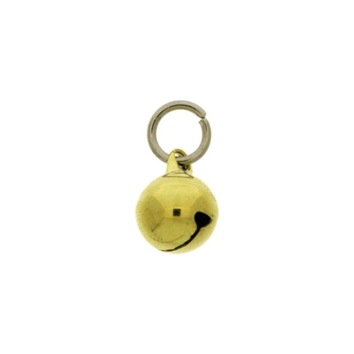 [119091098] Jingle bell Ø 10mm with round jump ring Ø8x wire Ø1,2mm assembled.