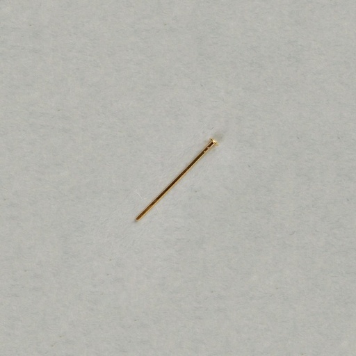 [110751700] Alfiler de latón largo 17mm. Hilo Ø 0,5mm. Medida de la cabeza plana Ø 1,75mm.