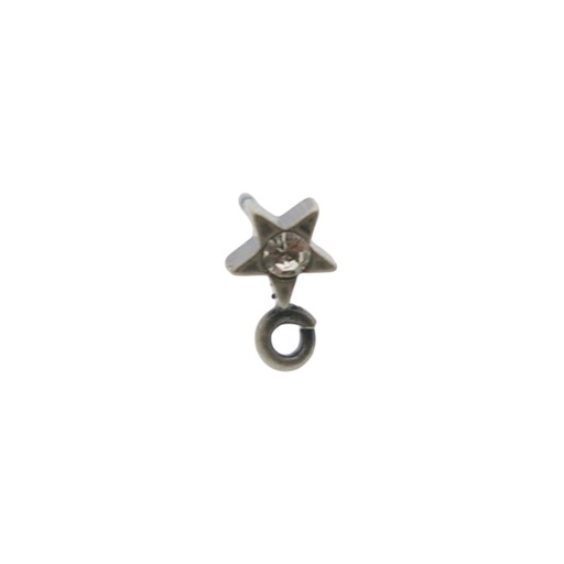 [995220000] Ear stud Ø 6mm star with loop. To PP17 strass.