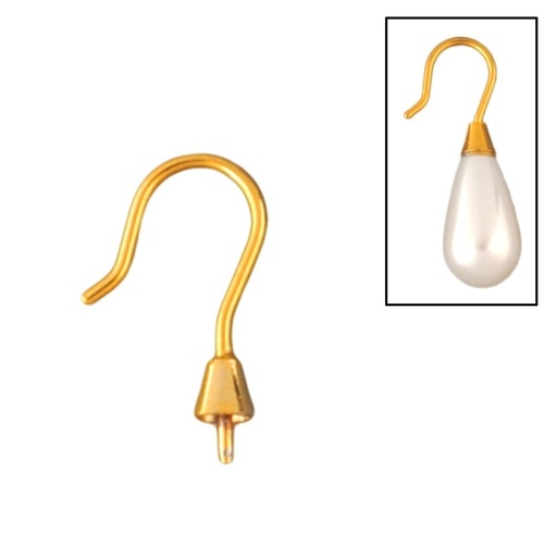 [630520000] Wire hook earring 21x12mm for tear pearls