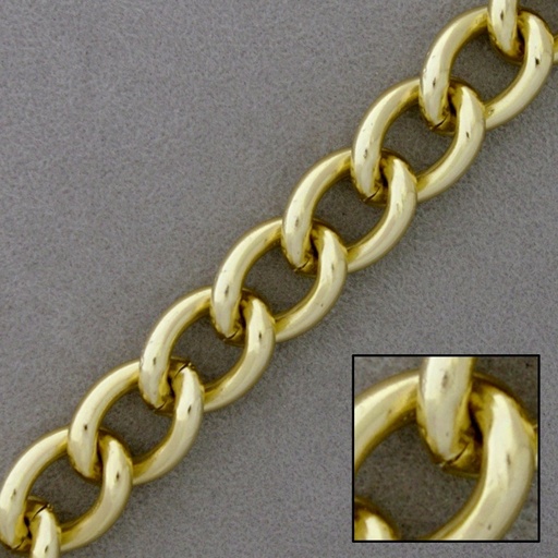 [530150100] Gold plated aluminium  chain width 11,5mm