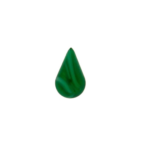 [750520900] Stone tear cabochon 6x10mm flat base emerald colour