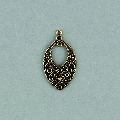 [116620000] Filigree finding 45x25mm with 15 sockets to strass