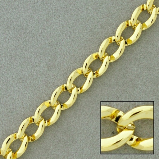 [523480000] Brass chain width 7mm. Brass sheet link.