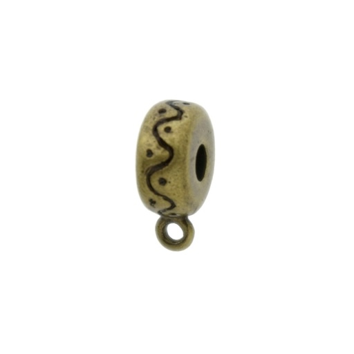 [126830300] Slider bead 12x6mm with ring. Hole Ø 3mm
