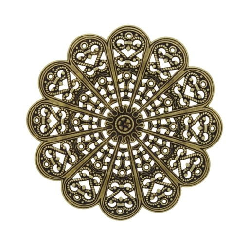 [121320000] Round filigree metal component Ø 55mm