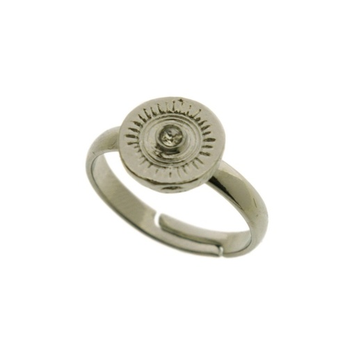 [117840600] Anillo regulable con adorno Ø9mm con simil PP9