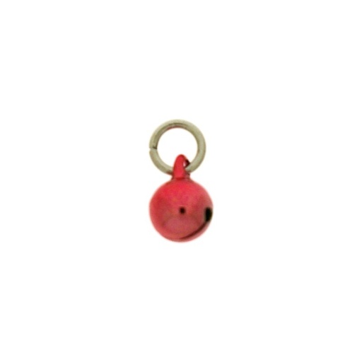 [123340898] Jingle bell Ø 8mm red colour with round jump ring Ø7x wire Ø1,2mm assembled.