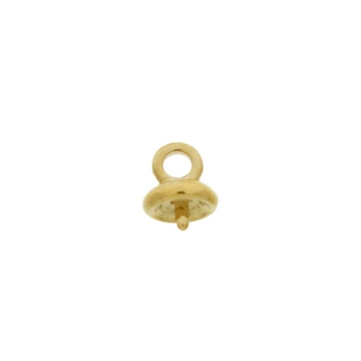 [114030000] Gold plated smooth cup 9,5x7,7mm with ring Ø 5mm for ball 1 hole
