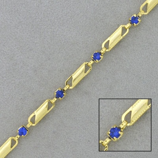 [528810300] Cadena de latón ancho 3,6mm con bolas facetadas de vidrio