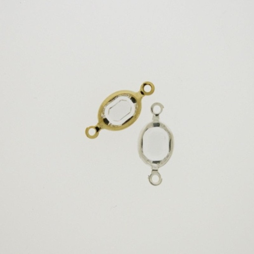 [750210600] Intercalaire ovale 6x8mm couleur cristal. Longueur 16mm