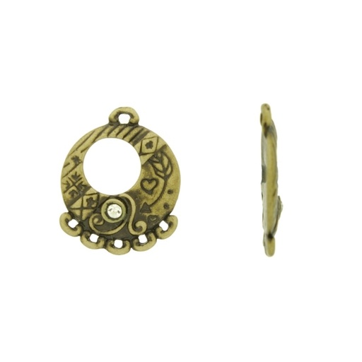 [120080600] Filigree finding Ø 19mm with strass PP16