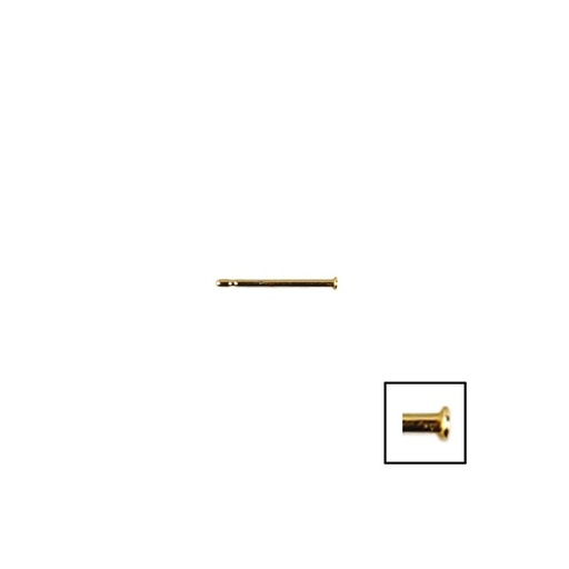 [110931000] Brass earring post 0,7x10mm with Ø 1,5mm flat
