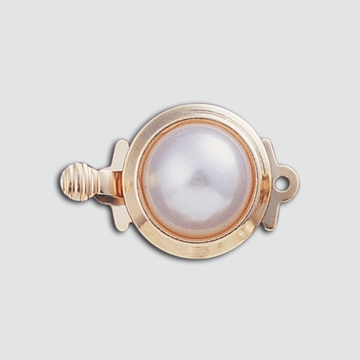 [231620000] Necklace clasp 13,5x20mm with Ø 10mm round half pearl