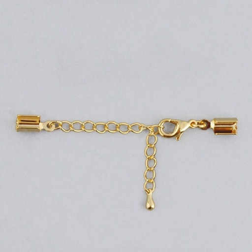 [112910000] Set lobster clasp 12mm + 2 ends to Ø 3mm cord + extension chain
