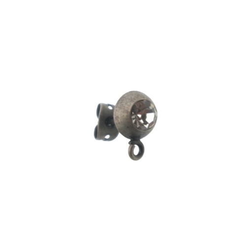 [993350600] Ear stud diam. 6mm with loop. With a cavity to PP31 strass.