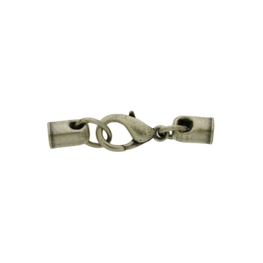 [912124200] Set lobster clasp 14mm + 2 ends to Ø 4mm cord
