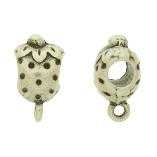 [120330000] Metal bead 9x13mm 1 ring. Hole Ø 4mm