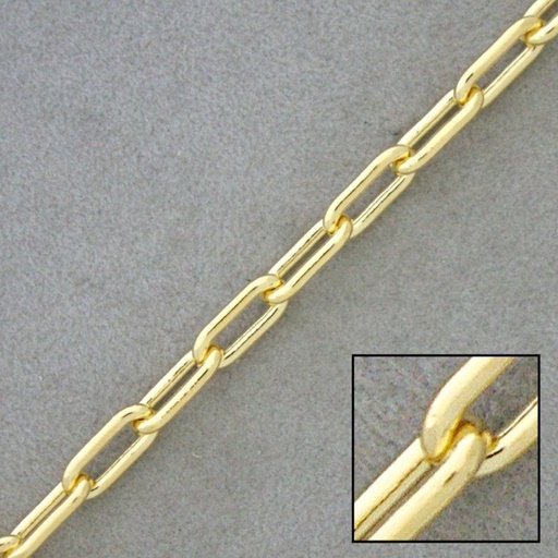[529191200] Cadena de latón forzada ancho 5mm. Largo eslabón 11,8mm.