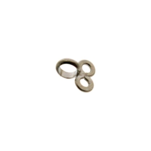 [917110000] Pewter end 8x7mm with two strands for spring ring clasp Ø10mm