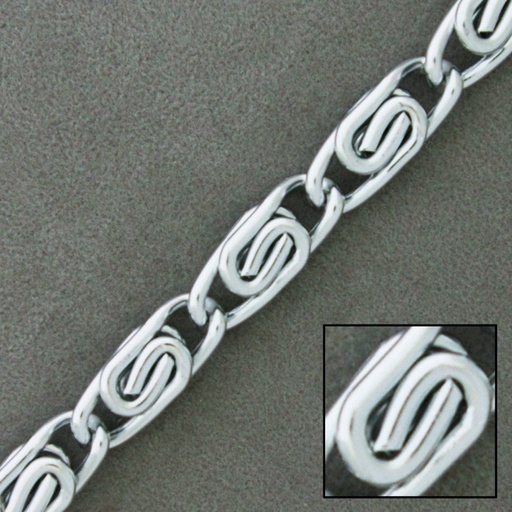 [530120200] Silver plated aluminium chain width 9mm