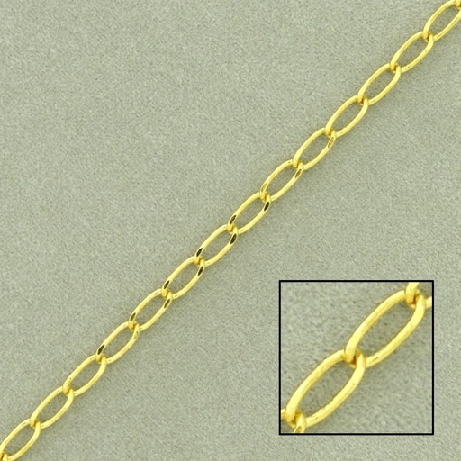 [521550000] Curb brass chain 2 faces filed width 3mm