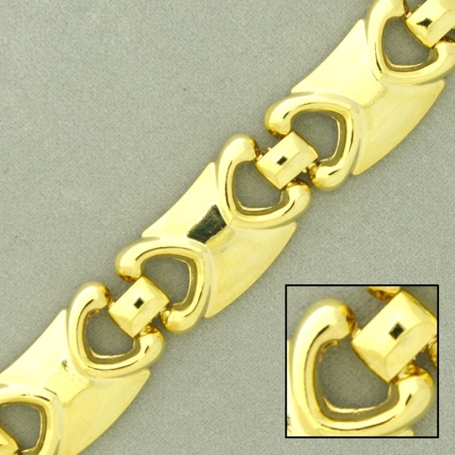 [523610000] Chaîne en laiton largeur 12,8mm. Maillon de plaque de laiton.