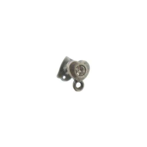 [917210000] Ear stud heart Ø 6mm to PP19 strass with loop