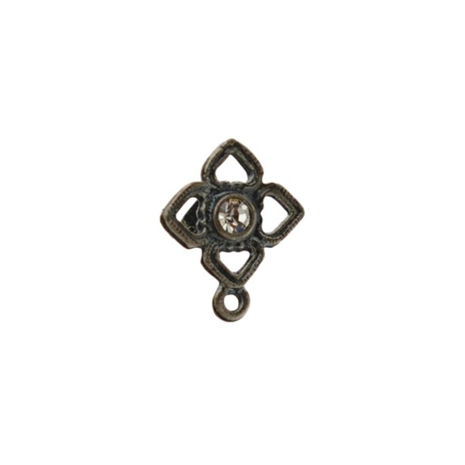 [919820000] Rhombus ear stud 15x15mm to PP25 strass with loop