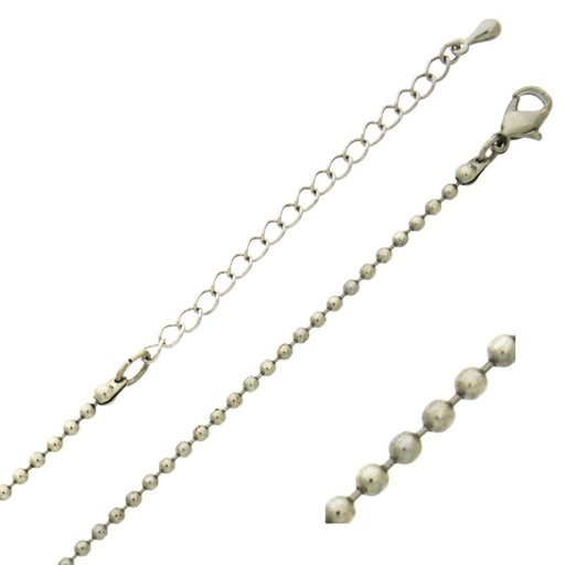 [542490000] Ras-du-cou longueur 47cms réglable. Chaîne du laiton largeur 2 mm.