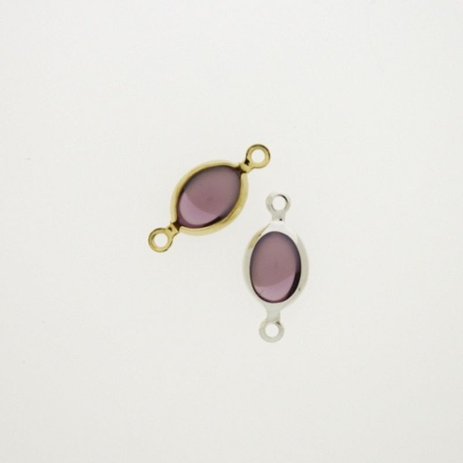 [750211100] Intercalaire ovale 6x8mm couleur lila jasp. Longueur 16mm
