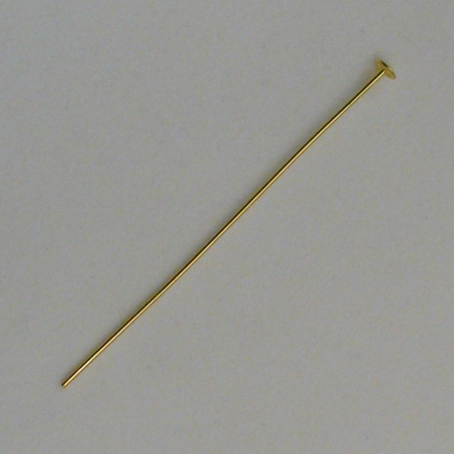 [119146000] Alfiler de latón largo 60mm. Hilo Ø 0,8mm. Medida de la cabeza plana Ø 3,7mm.