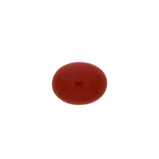 [750092000] Stone oval cabochon 8x10mm flat base terracotta colour