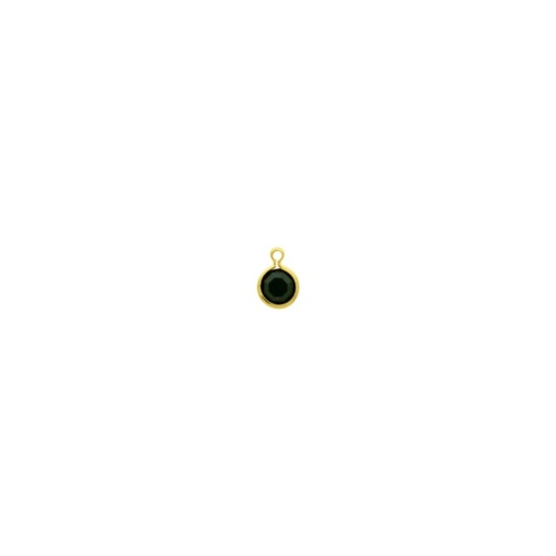 [124040200] Round strass setting Ø4mm with ring. Jet colour.