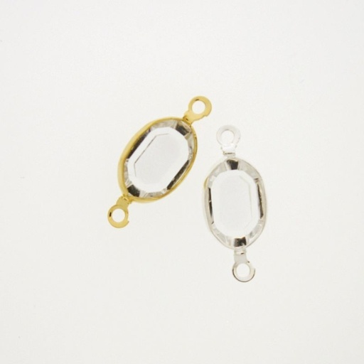 [750220600] Intercalaire ovale 8x12mm couleur cristal. Longueur 21mm