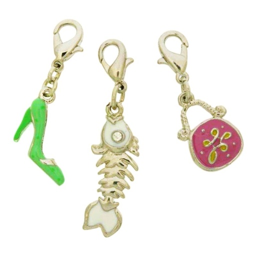 [125010800] Pack 3 enamelled pendants (nickel free)