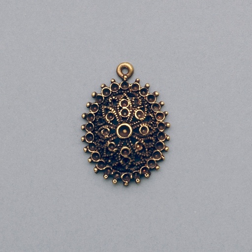 [111840000] Filigree finding 29x21mm with 10 sockets to strass