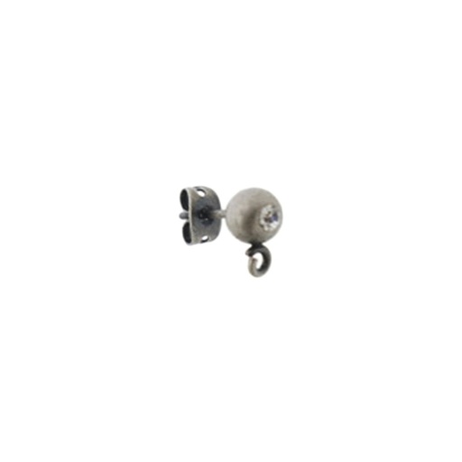 [993460500] Ear stud Ø 5mm ball to PP14 strass with loop
