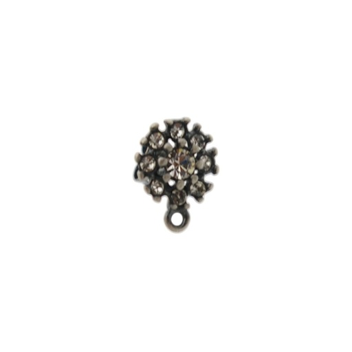 [916800000] Round ear stud Ø 11mm to 9 strass with loop