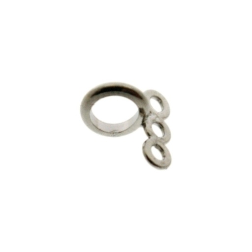 [917140000] Pewter end 10x11mm with three strands for spring ring clasp Ø16mm