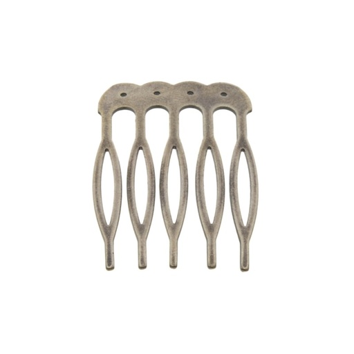 [810380500] Metallic drilled hair comb 26x39mm (5 spikes)