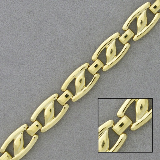 [523440000] Brass chain width 9mm. Brass sheet link.