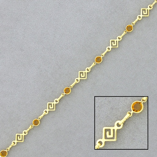 [924300400] Chaîne en laiton à  maille fantaisie largeur 6mm