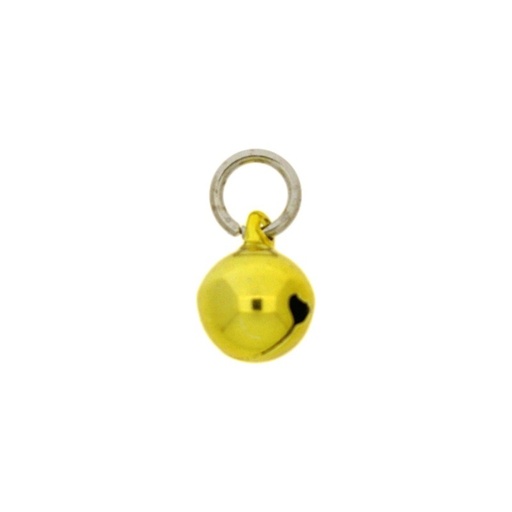 [123331098] Jingle bell Ø 10mm yellow colour with round jump ring Ø8x wire Ø1,2mm assembled.