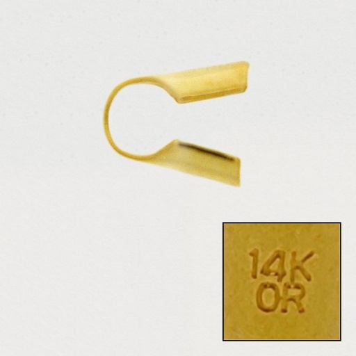 [913040500] Open round end. Interior Ø 4mm. With 14K OR" engraved."