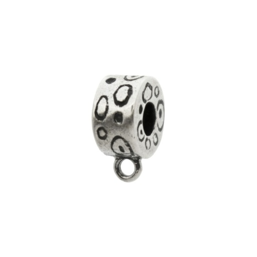 [126810300] Slider bead 13x7mm with ring. Hole Ø 3mm