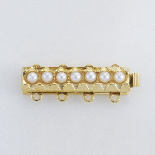 [232740400] Necklace clasp 28x10mm 4 strands with pearls
