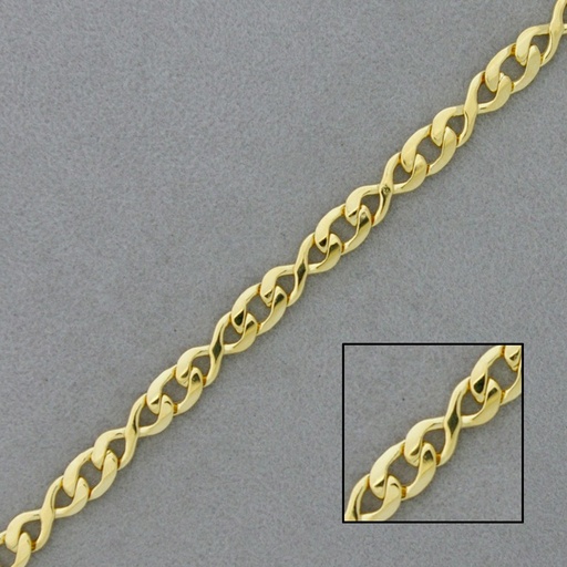 [527910000] Flat figaro brass chain width 5,9mm