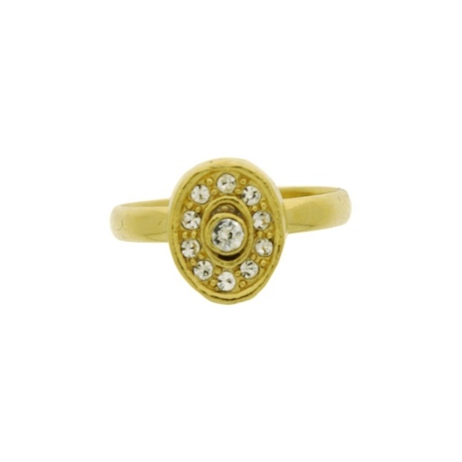 [117820600] Adjustable ring with ornament 9x11mm with 11 strass PP9/PP11